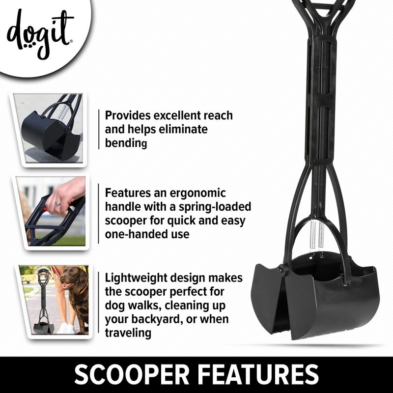 Dogit Jawz Dog Waste Scooper, Dog Pooper Scooper for Easy Pavement Pick Up, D128 - Image 2